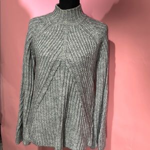 ASOS Bell Sleeve Grey Knit Sweater With Slit